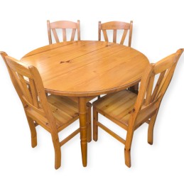 Table ronde a rallonge + 4...