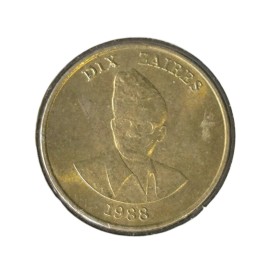 Pièce de 10 Zaïres 1988 -...
