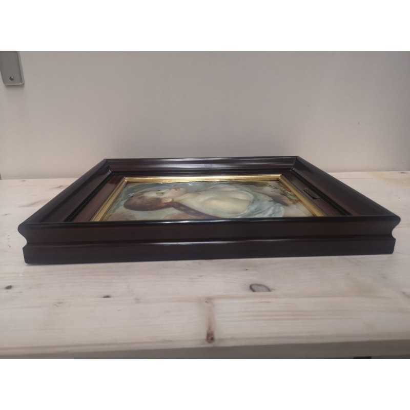 Petit Tableau Hansi – émaux Alsace – Cadre Bois Traditionnel – Artisanat Le Solognot