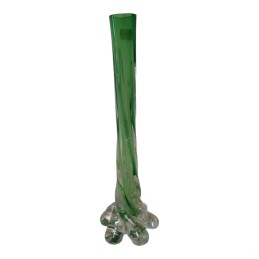 Vase en verre soufflé vert