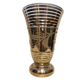 Vase en verre Doré